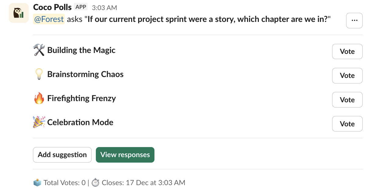 Step 4 - Vote in the poll, see the results in real-time
